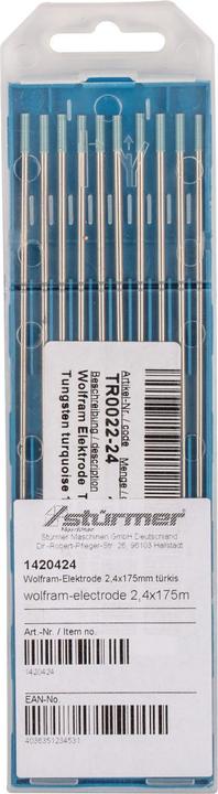 Image du produit Schweisskraft Électrodes en tungstène WR 2 turquoise / 3,2 x 175 mm