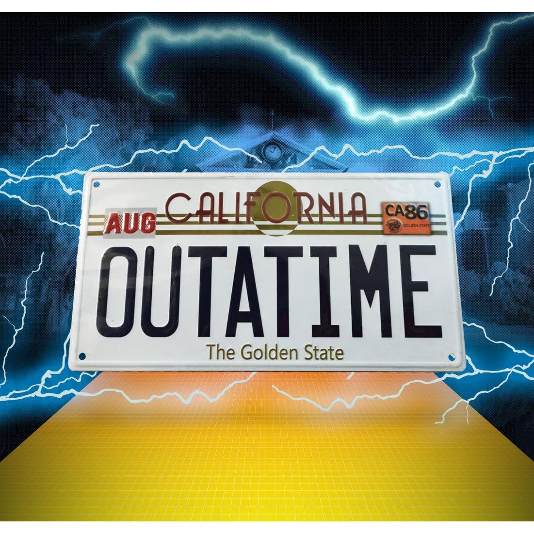 Thumbnail - Fanattik Retour vers le Futur panneau métal plaque minéralogique Outatime, Weiteres Gaming Zubehör