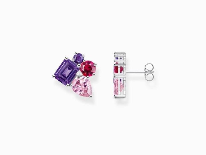 Image du produit Thomas Sabo Boucles d'oreilles avec pierres roses, rouges et violettes Argent (Argent 925)