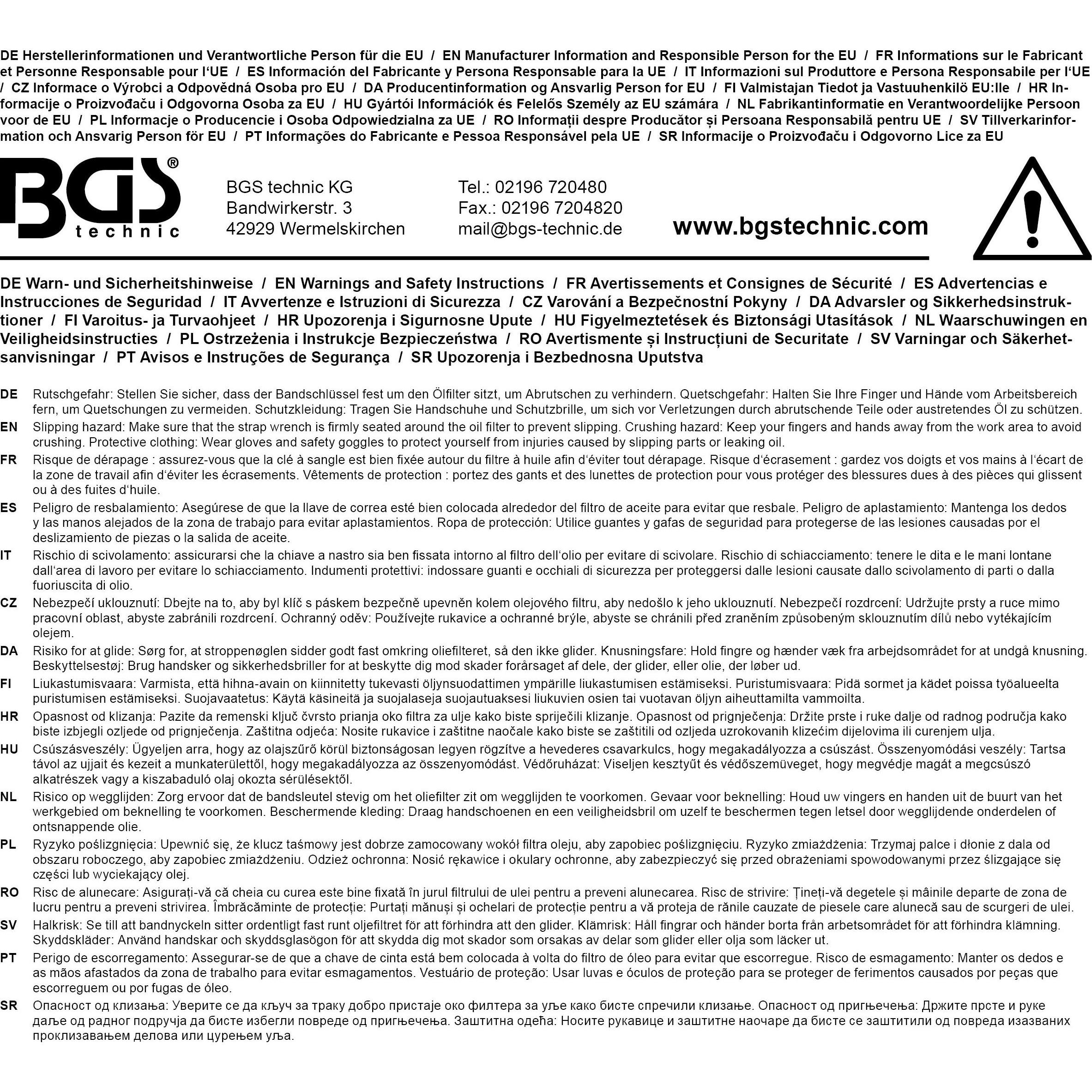 Thumbnail - BGS, Fahrzeug Werkzeug, Ölfilter-Bandschlüssel Ø 110 - 155 mm