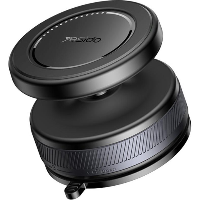 Yesido - Car Holder (C227) - Magnetic Vacuum Suction Cup, for Dashboard, 360, 16N, Universal - Black, Supporto per smartphone, Nero