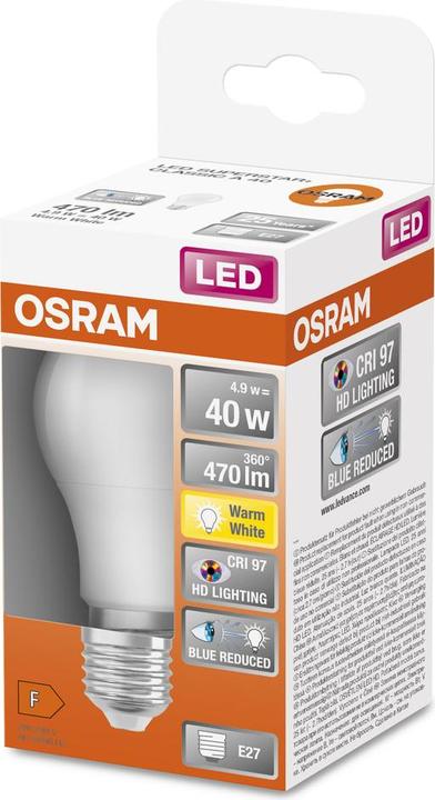Produktbild Osram LED Classic Lamps Frosted (E27, 4.90 W, 470 lm, 6 x, F)