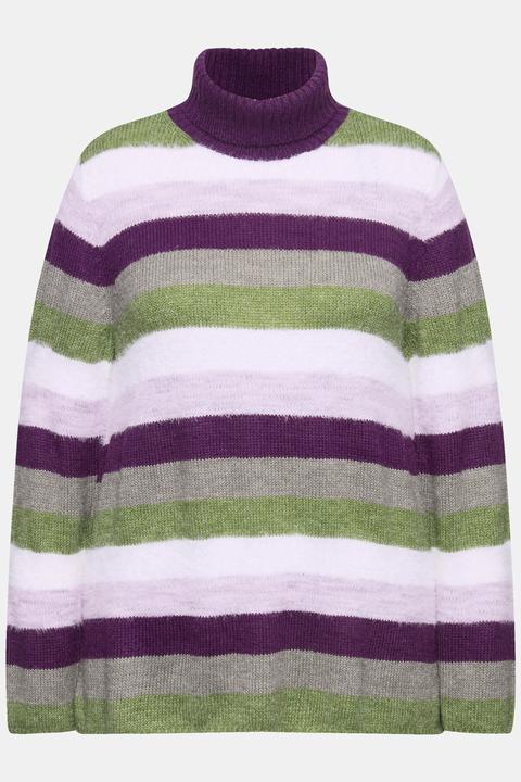 Produktbild Ulla Popken Pullover, Ringel, A-Linie, Stehkragen, Langarm (60)