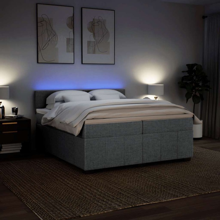 Image du produit VidaXL Bo x lit de saut avec matelas 200 x 200 cm Tissu (200 x 200 cm)