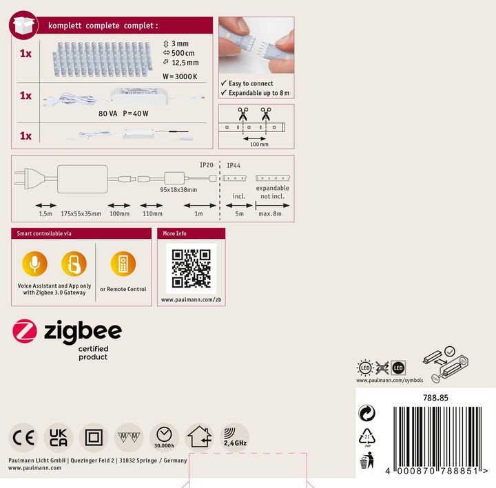 Immagine prodotto Paulmann Set di strisce MaxLED 500 (RGBW, 500 cm, Interno)
