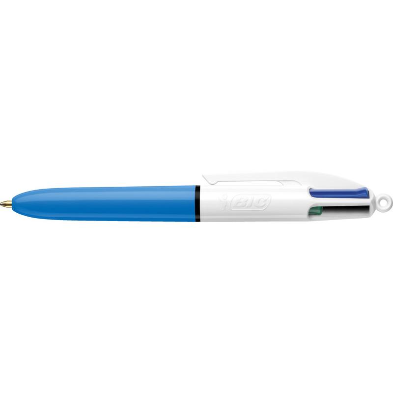 Bic, Schreibstifte, Druckkugelschreiber 4Colours Mini, Strichst„rke: 0,32 mm (Blau, weiss, 1 x)