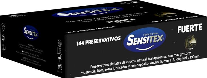 Actual product image Sensitex "Extra Fuerte" 144 extra strong and vegan condoms from Spain, storage box (144 pcs.)