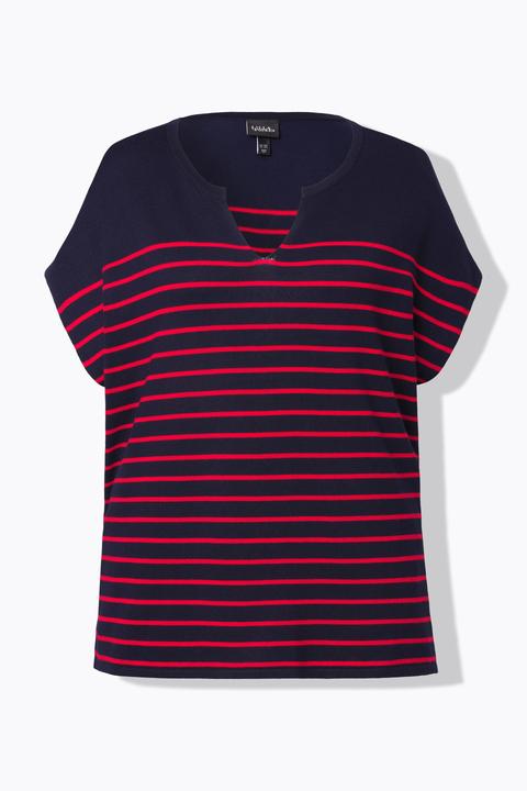 Produktbild Ulla Popken Pullover, Streifen, Oversized, Cape-Form, Rundhals (42, 44)