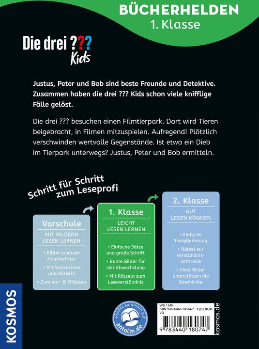 Produktbild Kosmos Die drei??? Kids, Bücherhelde 1. Klasse, Diebe im Tierpark (Deutsch, Anne Scheller, 2025)