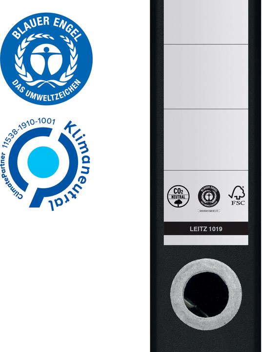 Produktbild Leitz Ordner 180° Recycle 50 mm, Schwarz (A4, 50 mm, 1 Stk.)