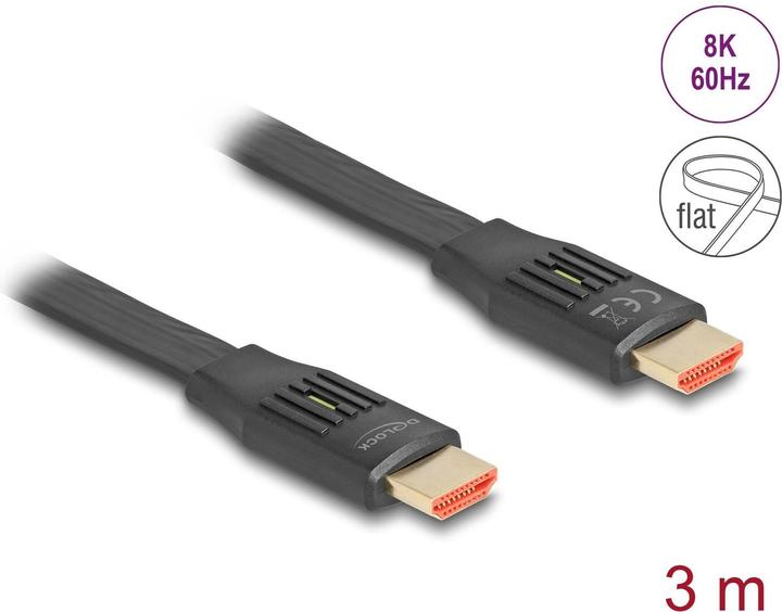 Produktbild Delock High Speed HDMI Flachbandkabel 48 Gbps 8K 60 Hz 3 m (3 m, HDMI, 2.1)