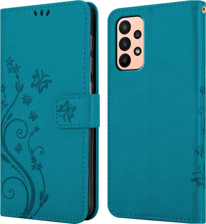 Actual product image Cadorabo Flower Book Case for Samsung Galaxy A23 4G (Samsung Galaxy A23)