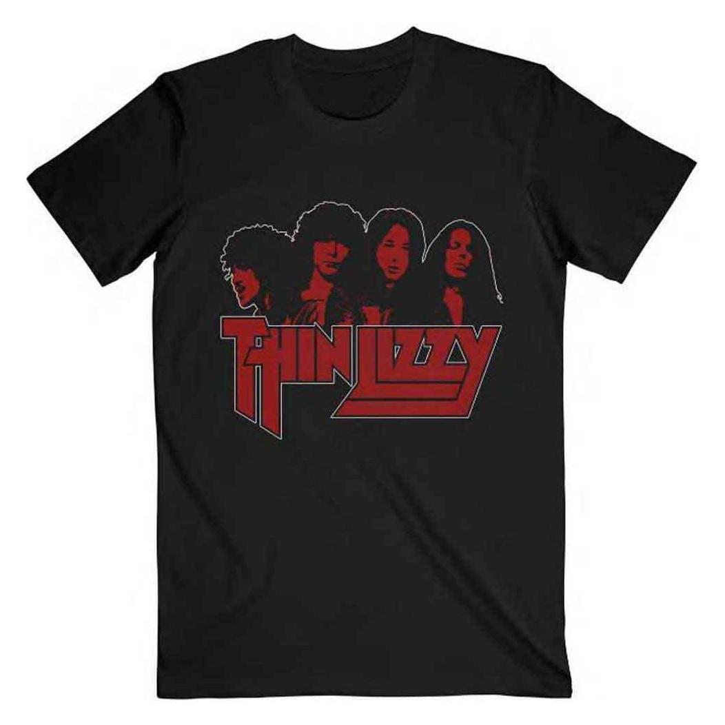 Thin Lizzy, Herren, Shirts, Band Photo Logo, Schwarz, (M)