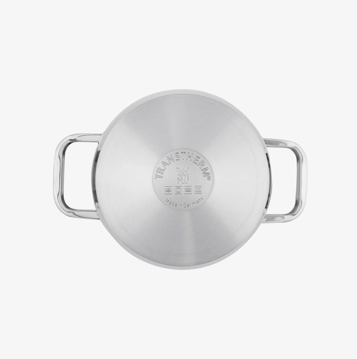 Produktbild WMF Kochtopf Bratentopf Induktion 20cm Glasdeckel 2,5l Function4 Edelstahl (20 cm, Bräter + Schmortopf, Edelstahl)