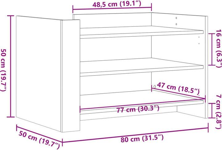 Produktbild vidaXL Couchtisch (50 x 80 x 50 cm)
