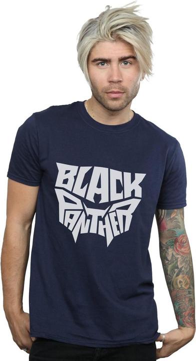 Actual product image Mens Black Panther Worded Emblem T-Shirt (M)