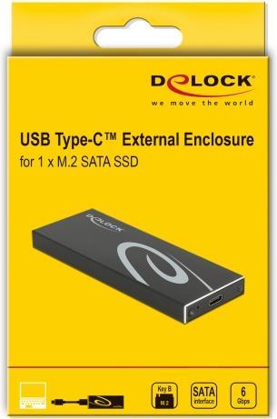 Immagine prodotto Delock Custodia esterna per SSD M.2 SATA con presa USB Type-C (M.2 2260, M.2 2280, M.2 2230, M.2 2242)