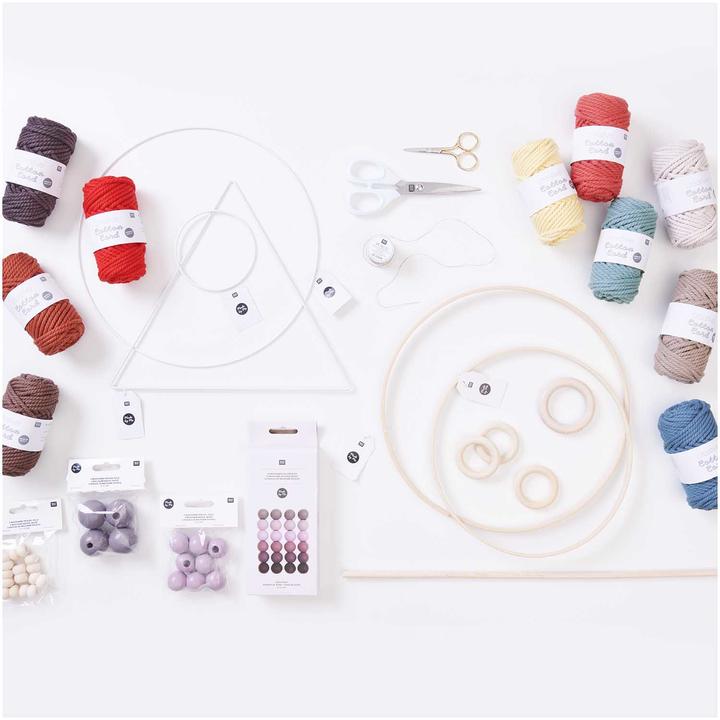 Actual product image Rico Design Wooden beads macramé light gray, 6 pieces