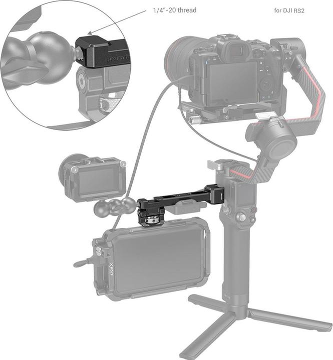 Actual product image SmallRig Monitor Mount with NATO Clamp for DJI RS 2/RSC 2 - 3026