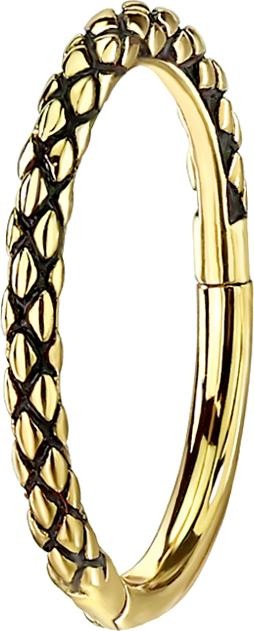 Produktbild Star Piercing Micro Segmentring klappbar vergoldet Eidechsenhaut (ohne Messing, Chirurgenstahl 316L)