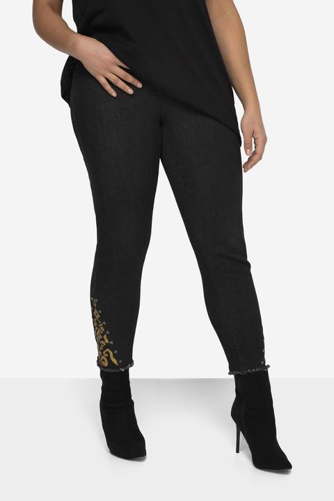Produktbild Miamoda Jeans, Slim Fit, Leo-Einsatz am Saum, 5-Pocket (46)