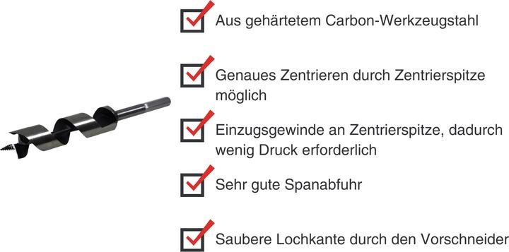 Immagine prodotto Paulimot Schlangenbohrer Ø 34 mm, Länge 200 mm, Form Lewis (34 millimetri)