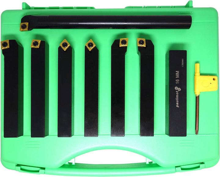 Actual product image Paulimot Turning chisel set with inserts, 16 mm, 7-piece incl. boring bar (200 mm)