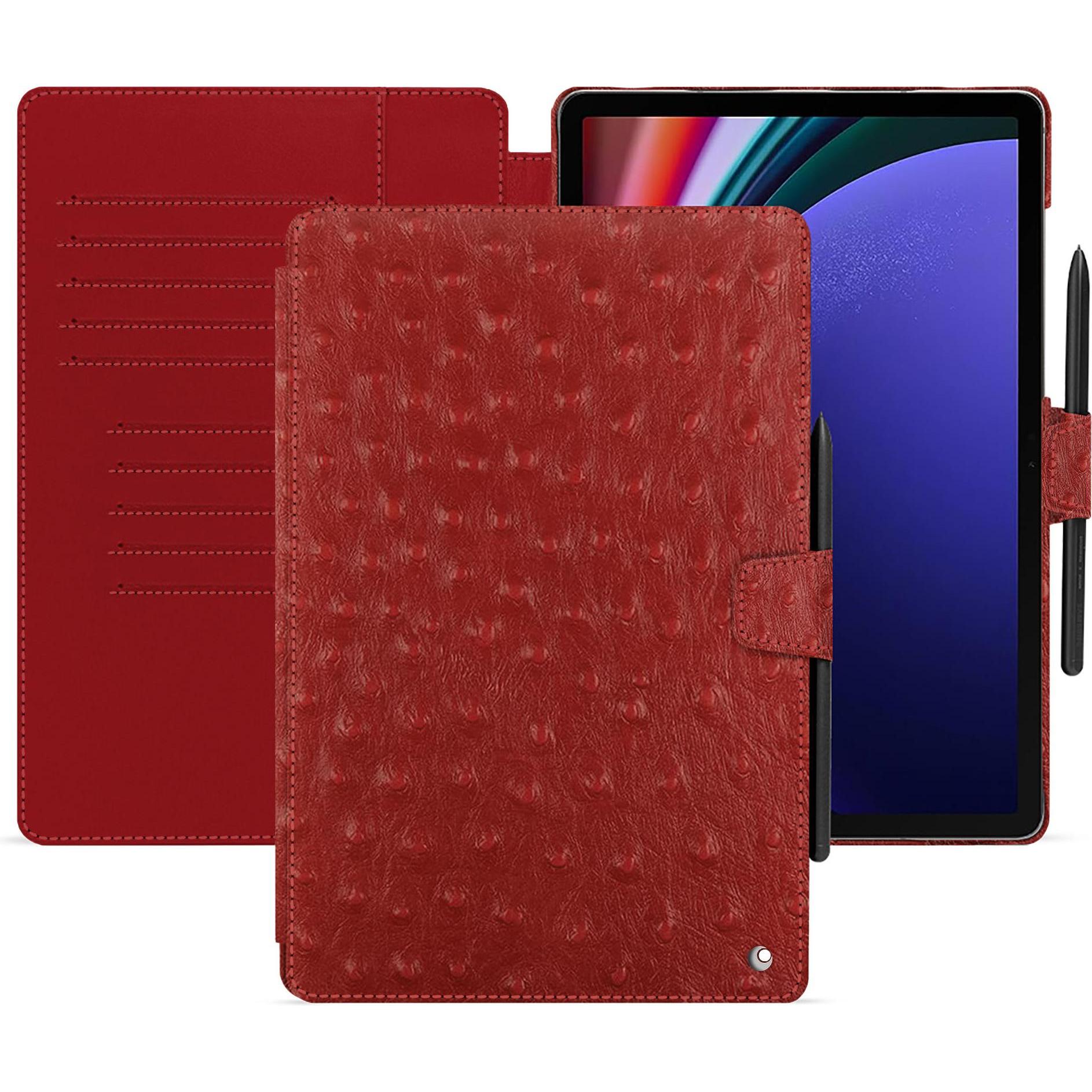 Thumbnail - Noreve Lederschutzhülle Samsung Galaxy Tab S9+ (Galaxy Tab S9+), Tablet Hülle, Rot