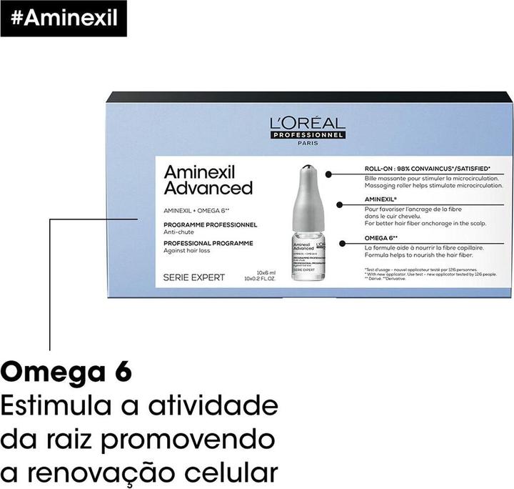 Actual product image L'Oréal Professionnel Serie Expert Aminexil Advanced (Anti-Hair Loss Ampoules, 10x6 mL) (6 ml)