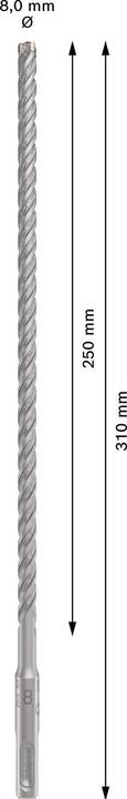 Produktbild Bosch Zubehör PRO SDS plus-5X Hammerbohrer, 8 x 250 x 310 mm (8 Millimeter)
