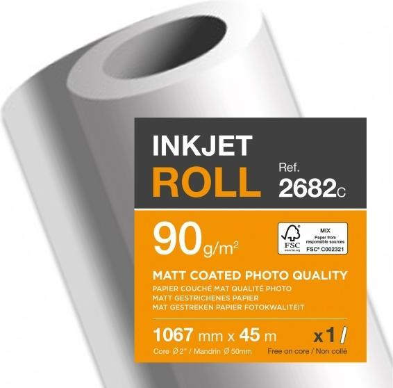 Clairefontaine Inkjet-Plotterrolle, (B)1.067 mm x (L)45 m (4500 cm, 106.70 cm)