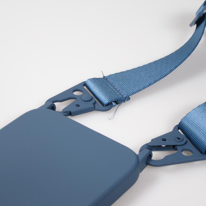 Image du produit PhoneLook Coque Silicone mat avec lanière et mousqueton en fer Deep Sea Blue (Apple iPhone 14 Pro)