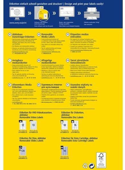 Immagine prodotto Avery Etichette A4, 63,5 x 8,5 mm