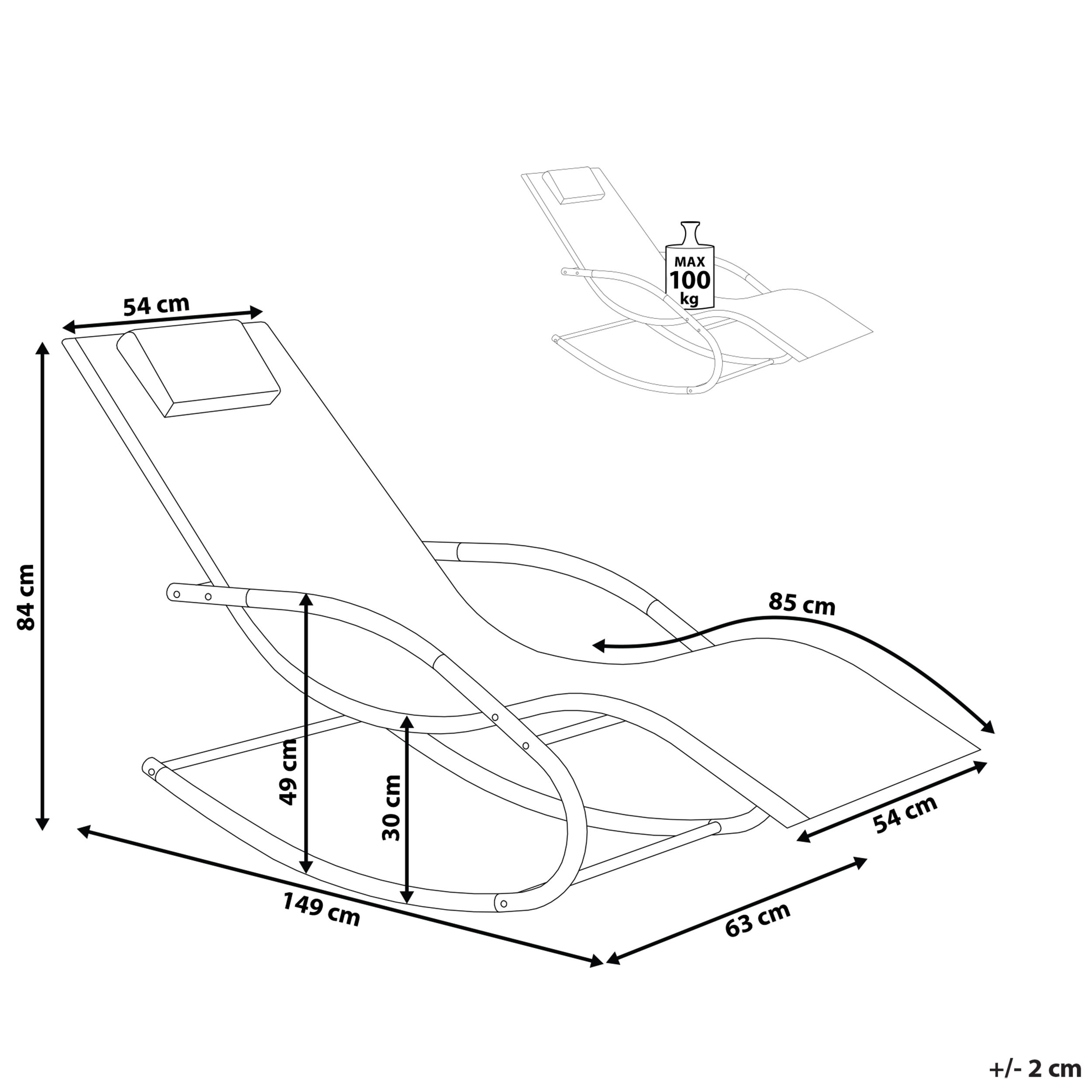 Thumbnail - Beliani, Liegestuhl, Carano (149 cm)