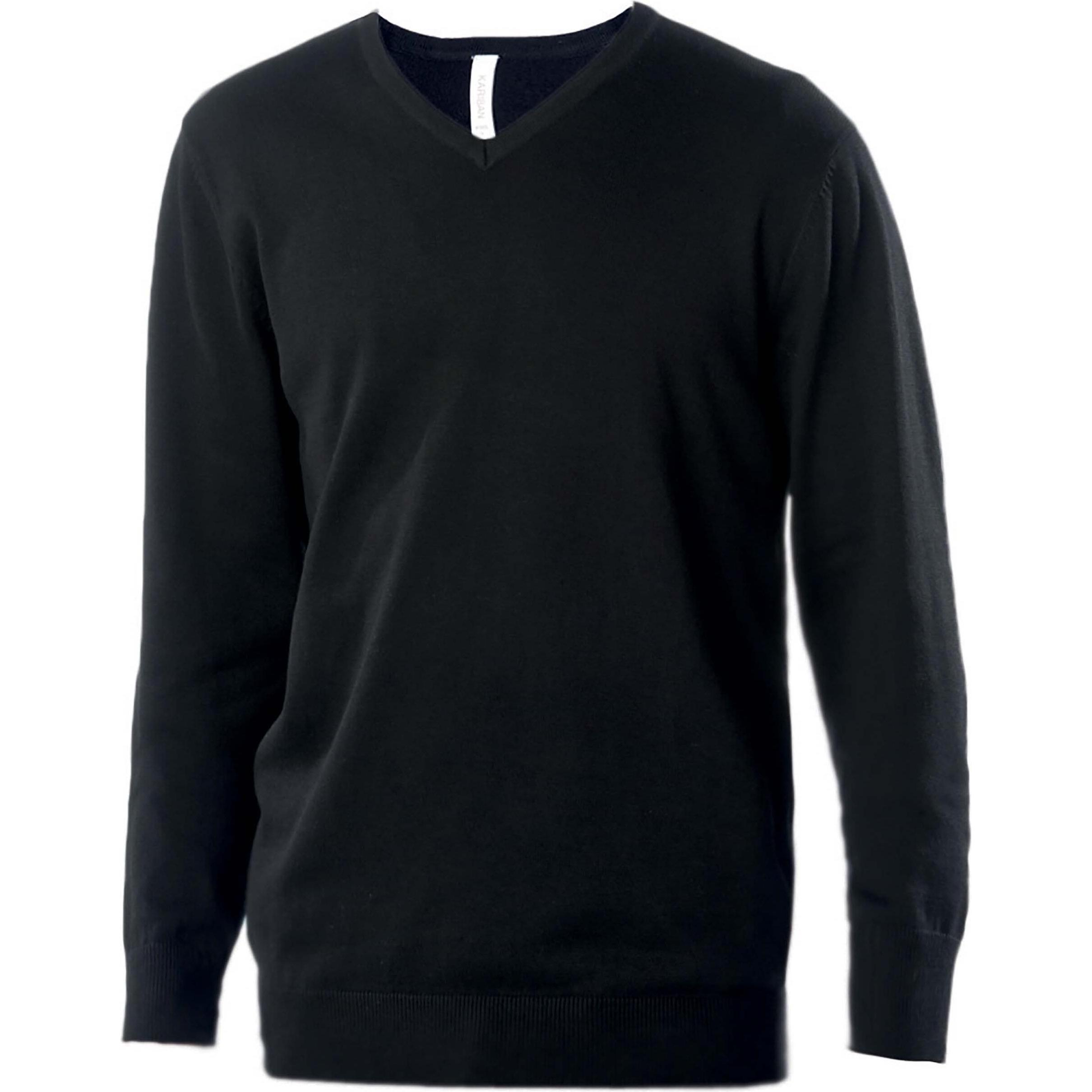 Kariban, Herren, Pullover, Col V, Schwarz, (3XL)