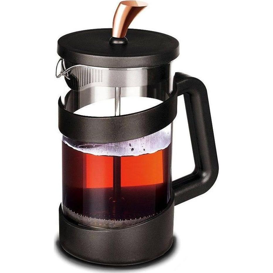 BerlingerHaus Tee- und Kaffeekanne 1000ml Black Rose Collection, Kaffeebereiter, Schwarz