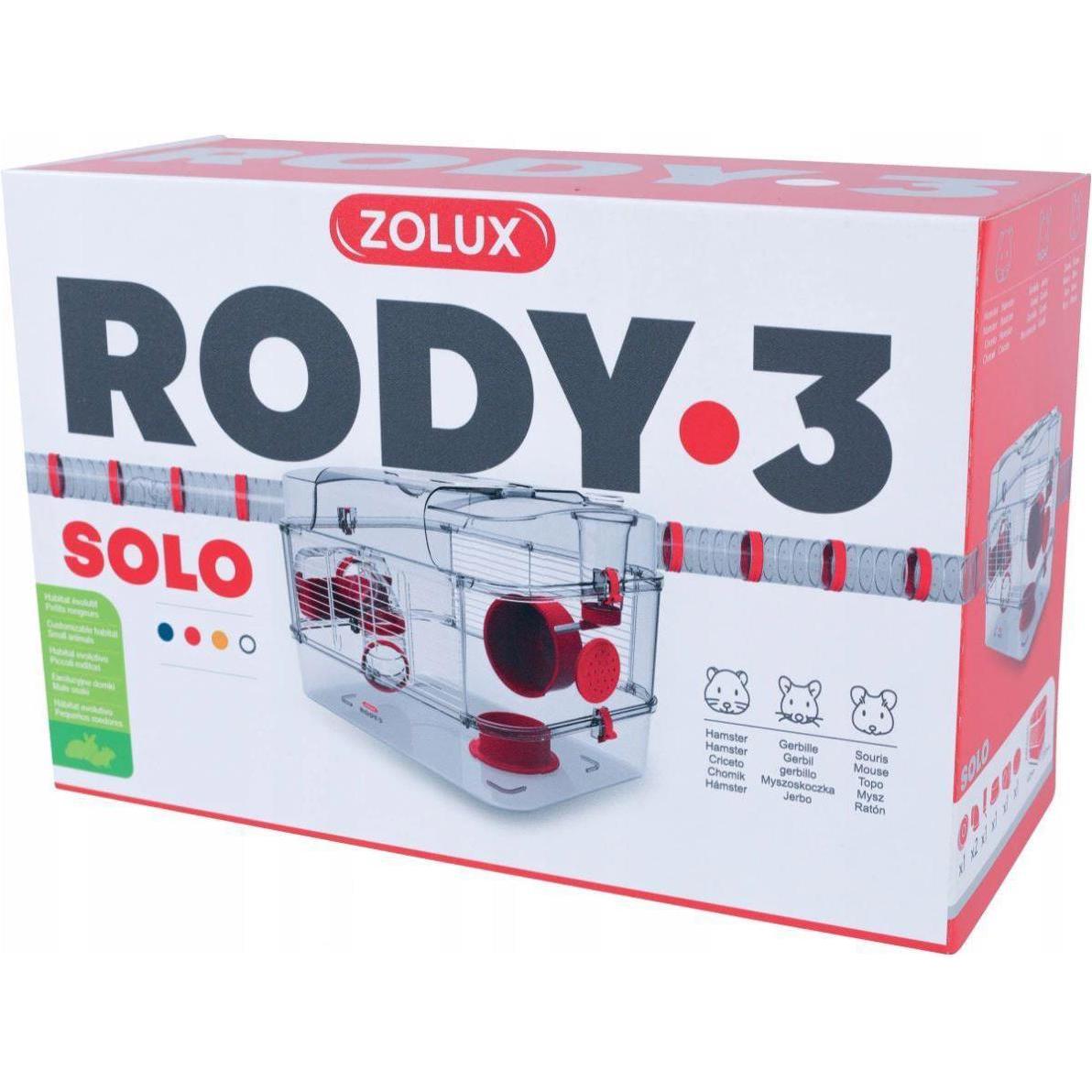 Zolux cage RODY3 SOLO, red, Cage + enclos