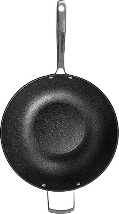 Actual product image Moneta Armonia Wok Sauté Pan, Non-Stick and Anti-Scratch Coating, Suitable for All Stovetops, Dishwasher Sa (32 cm, Wok, Aluminium)