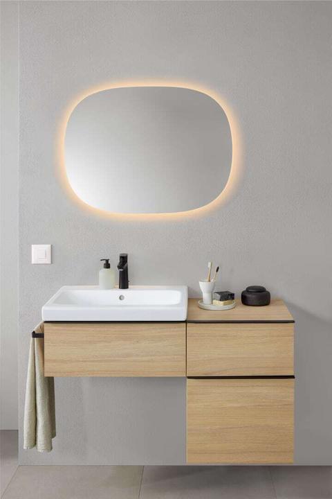Produktbild Geberit Option Oval Lichtspiegel, indirekte Beleuchtung, 502.800.00.1 (60 x 80 cm)