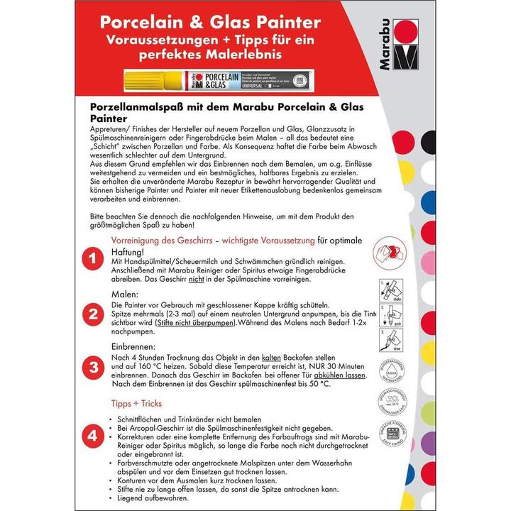 Image du produit Marabu Stylo pour peinture sur porcelaine et verre (5x)