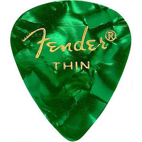 Fender Picks 351 thin/green moto (12) (12 x), Plektrum, Grün