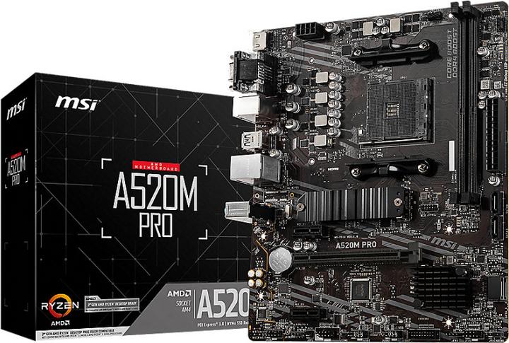 Productafbeelding MSI A520M Pro (AM4, AMD A520, mATX)