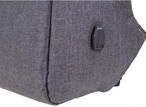 Produktbild Lightpak Rucksack "SAFEPAK", mit USB-Ladeport, grau Polyester, gepolsterter Rücken, Trolleyband