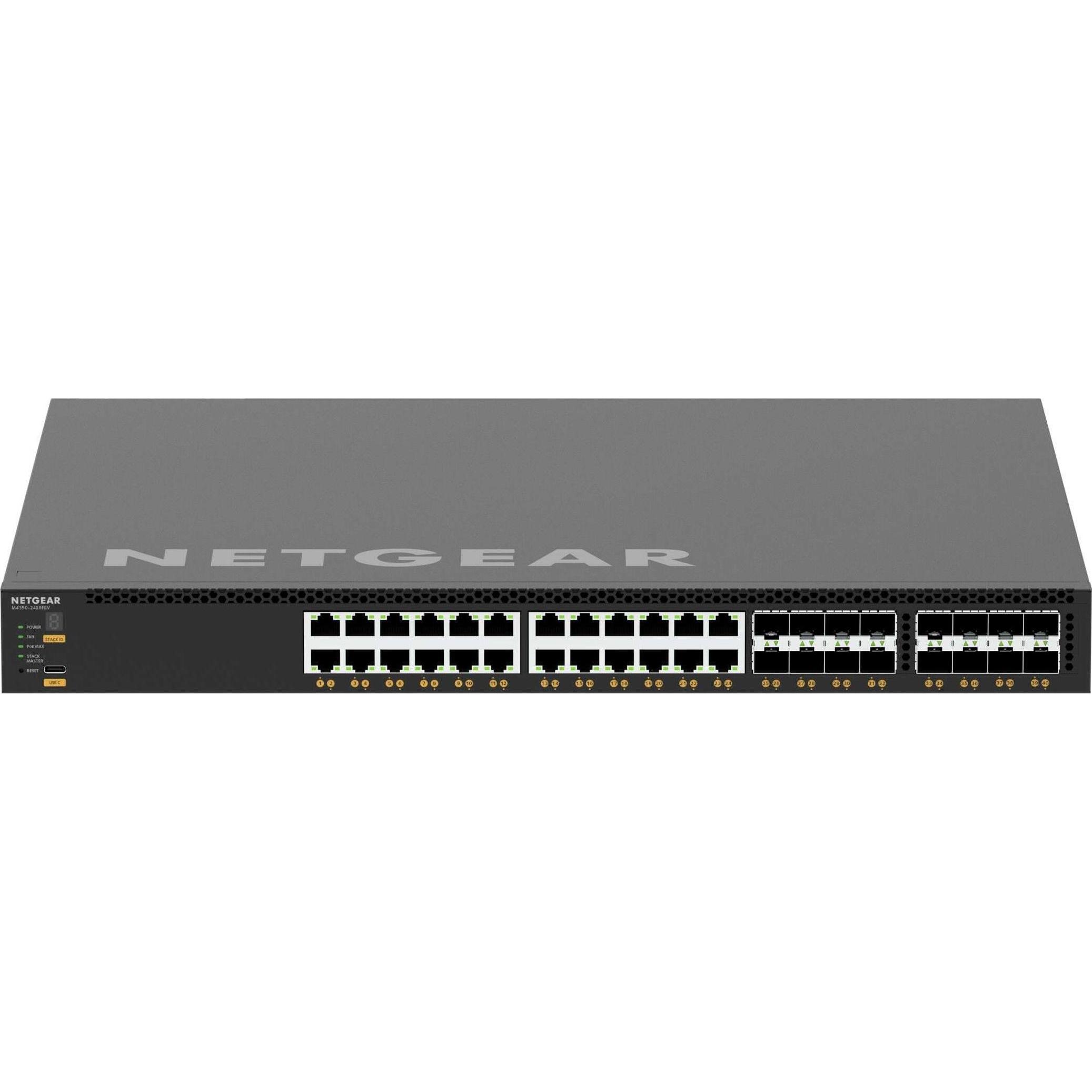 Netgear 48PT M4350-32F8V Managed Switch (41 Ports), Netzwerk Switch, Schwarz
