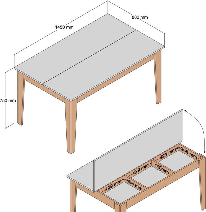 Image du produit Hanah Home Milan White Oak Dining Table