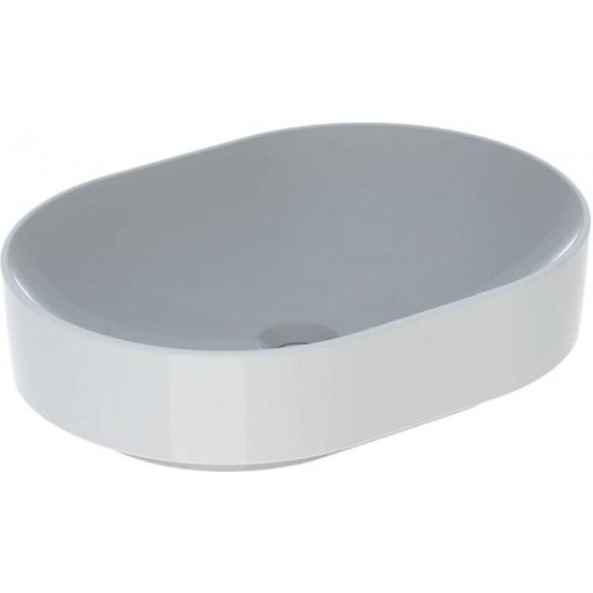 Geberit, Waschbecken, Keramag VariForm Aufsatzwaschtisch elliptisch, 550x400mm, ohne Hahnloch, ohne Überlauf (550 mm, 19...
