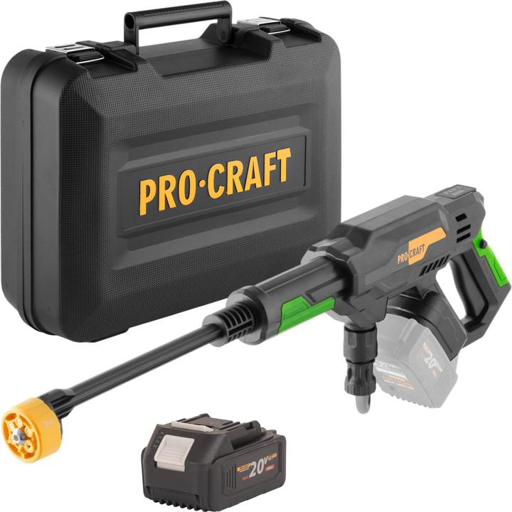 Produktbild Procraft CW20bb Akku Hochdruckreiniger 20 V 30 bar 180 l/h Brushless + 1x Akku 4,0 Ah + Koffer - (Akkubetrieb)