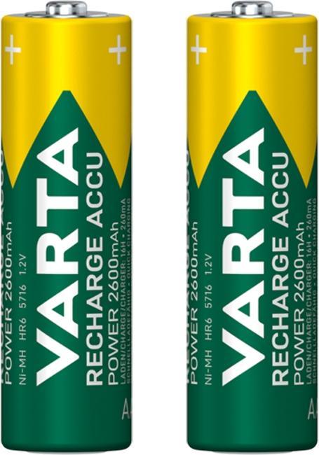 Produktbild Varta Recharge Accu Power (2 Stk., AA / LR6 / LR06 / Mignon / R6 / R14505, 2600 mAh)
