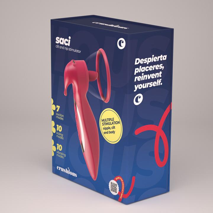 Image du produit Crushious Saci - Clitoral and Nipple Stimulator with Suction - Red