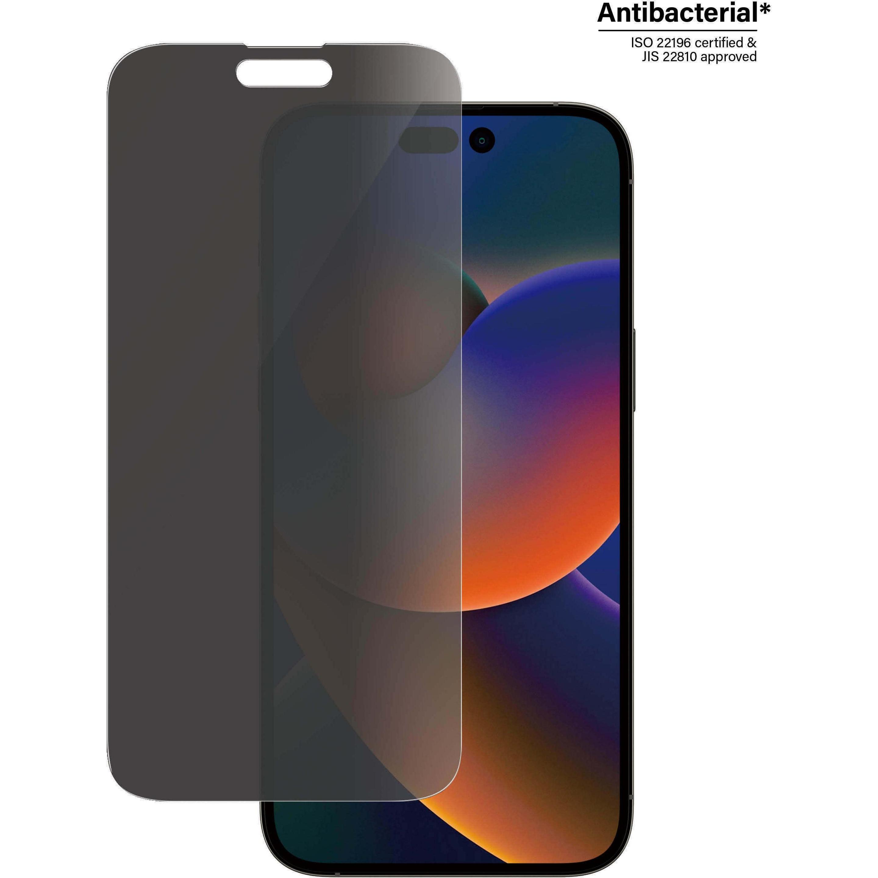 PanzerGlass Classic Fit Privacy (1 Stück, Apple iPhone 14 Pro Max), Smartphone Schutzfolie, Transparent